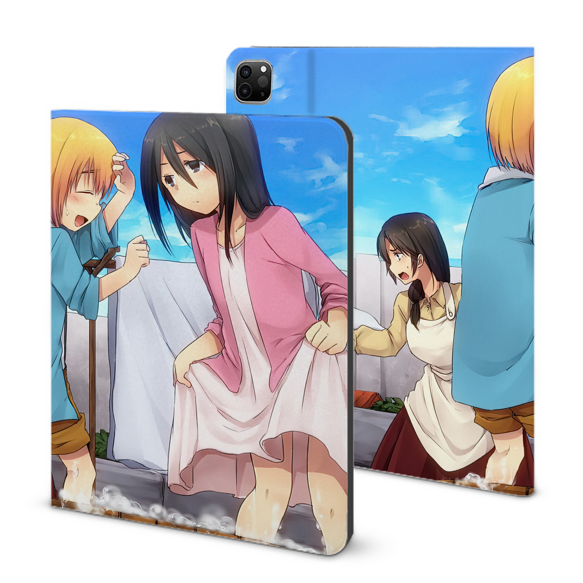 （画像用） 進撃の巨人 Attack on Titan IPad ケース ブック型 PUレザー TPU 耐衝撃 軽量 薄型 ペン収納なし 全面保護 IPad 各モデル対応